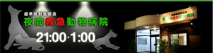 岐阜県獣医師会 夜間救急動物病院 21:00~1:00